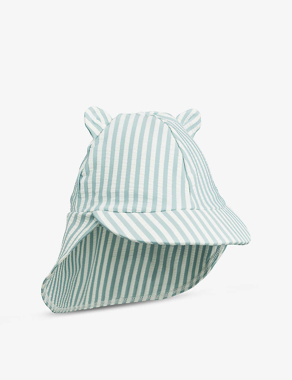 Liewood Kids' Senia Stripe-print Seersucker Recycled-polyester Sun Hat 3 Months - 4 Years In Stripe: Sea Blue/white