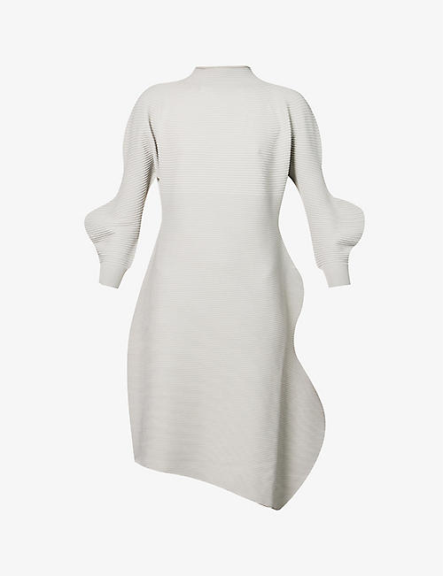 ISSEY MIYAKE: Concretion ribbed-texture rayon-blend midi dress