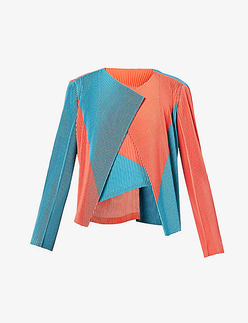 ISSEY MIYAKE: Ridge plissé-textured regular-fit woven jacket