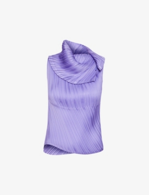 ISSEY MIYAKE - Intangible Pleats cowl-neck woven top | Selfridges.com