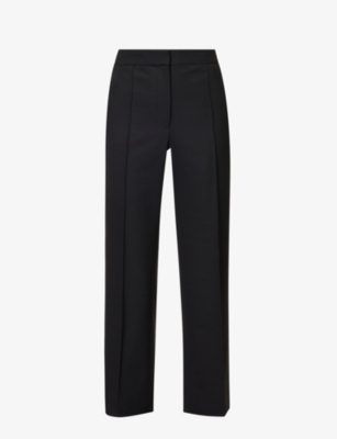 ME AND EM: Straight-leg mid-rise wool-blend trousers