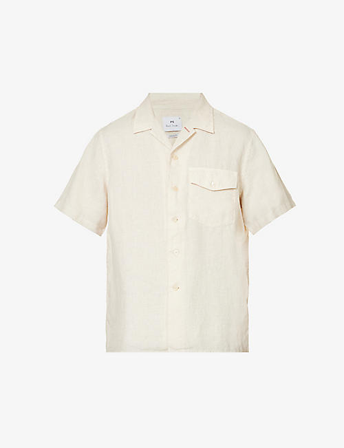 PS BY PAUL SMITH: Short-sleeved button-up regular-fit linen shirt