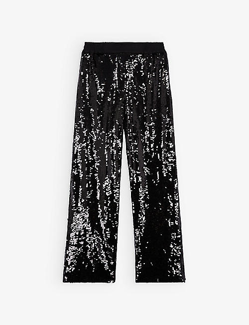 THE KOOPLES: Wide-leg mid-rise sequinned trousers