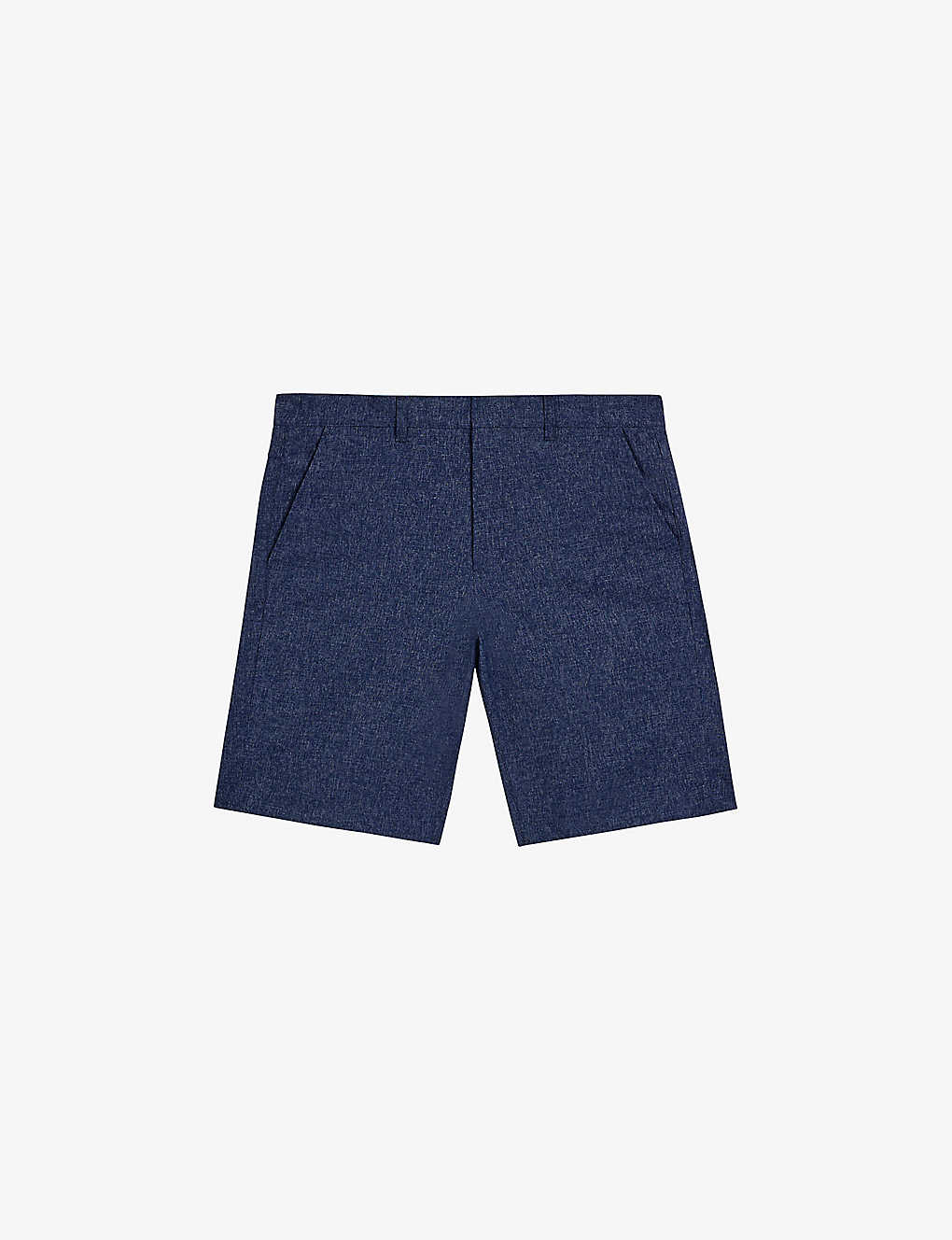 Ted Baker Mens Navy Regular-fit Mid-rise Stretch-cotton Shorts
