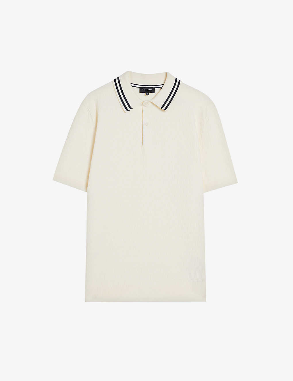 Ted Baker Mens Ecru Mahana T-stitch Stretch-woven Polo Shirt In Cream