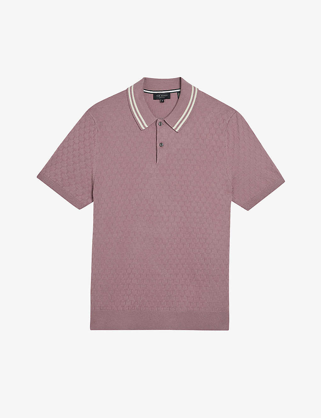 Ted Baker Mens Mid-pink Mahana T-stitch Stretch-woven Polo Shirt