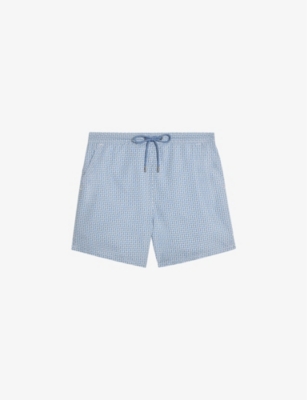 TED BAKER: Popov geometric-print recycled-polyester swim shorts