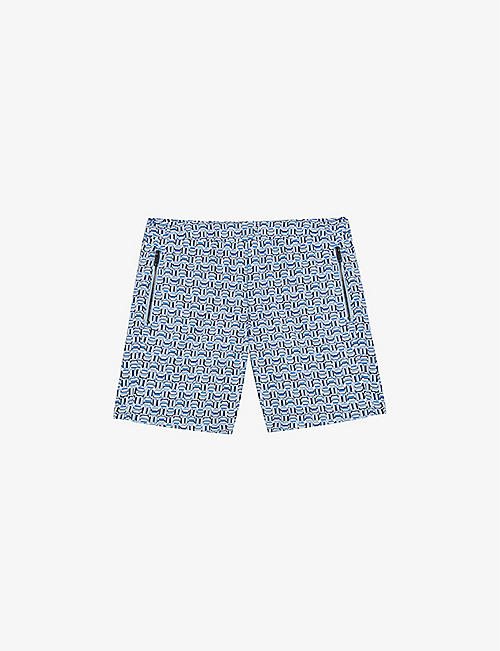 TED BAKER: Crabbe geometric-print regular-fit woven swim shorts