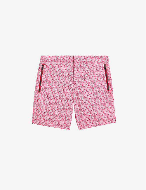 TED BAKER: Kloch geometric-print swim shorts