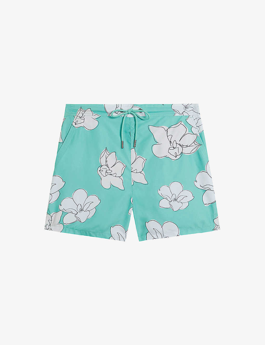 Ted Baker Ampbell Floral-print Recycled-polyester Swim Shorts In Mint