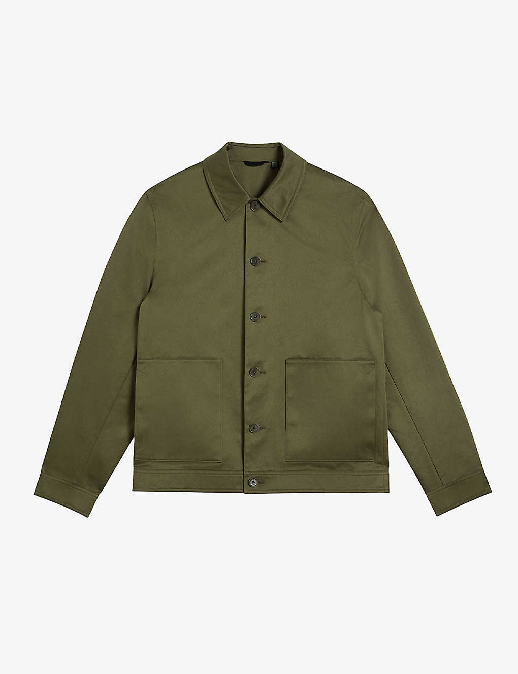 Ted Baker Lucianj Slim-fit Cotton Jacket In Green