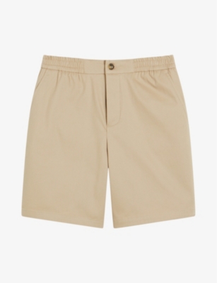 TED BAKER: Elasticated-waist cotton-twill shorts