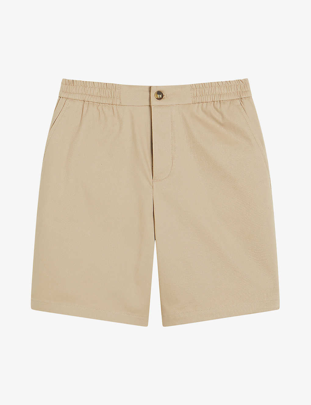 Ted Baker Mens Natural Elasticated-waist Cotton-twill Shorts