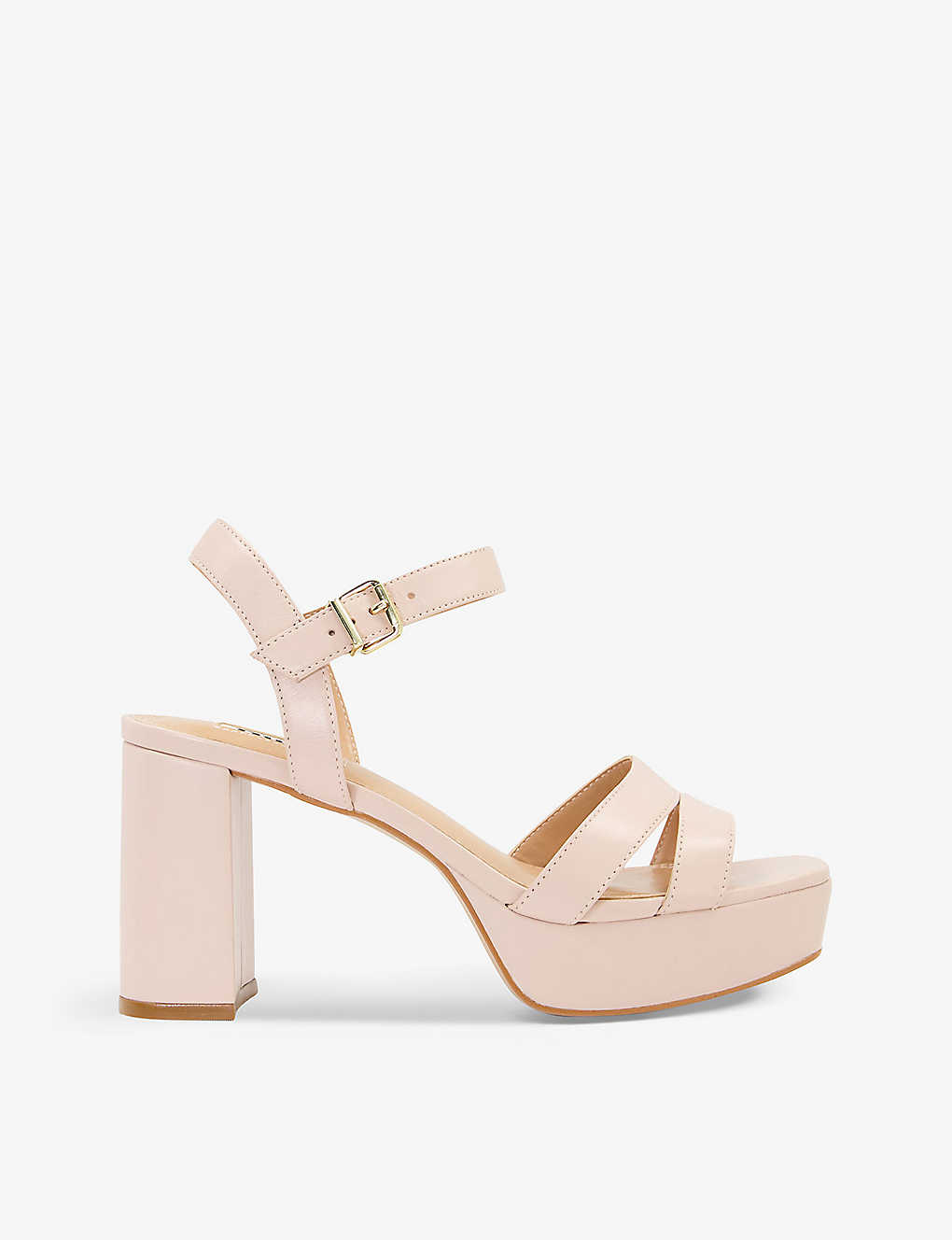 Dune Womens Nude -leather Molten Leather Platform Sandals