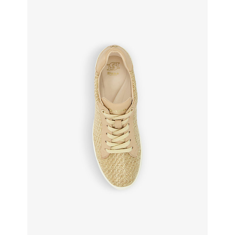 Shop Dune Women's Natural-synthetic Episode Woven Flatform Trainers