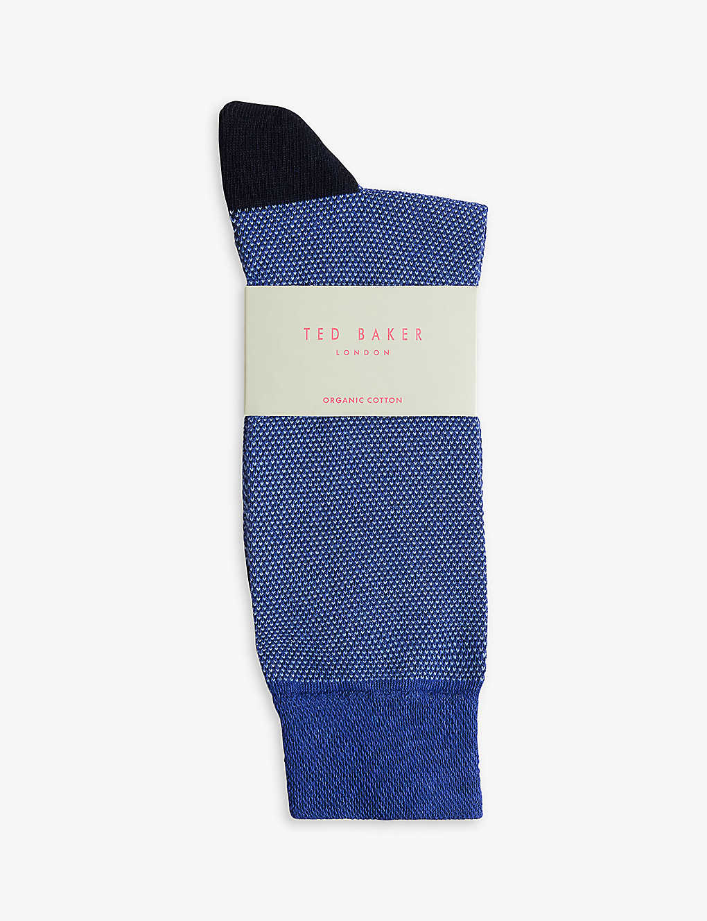 Ted Baker Mens Blue Coretex Branded Organic-cotton Blend Socks
