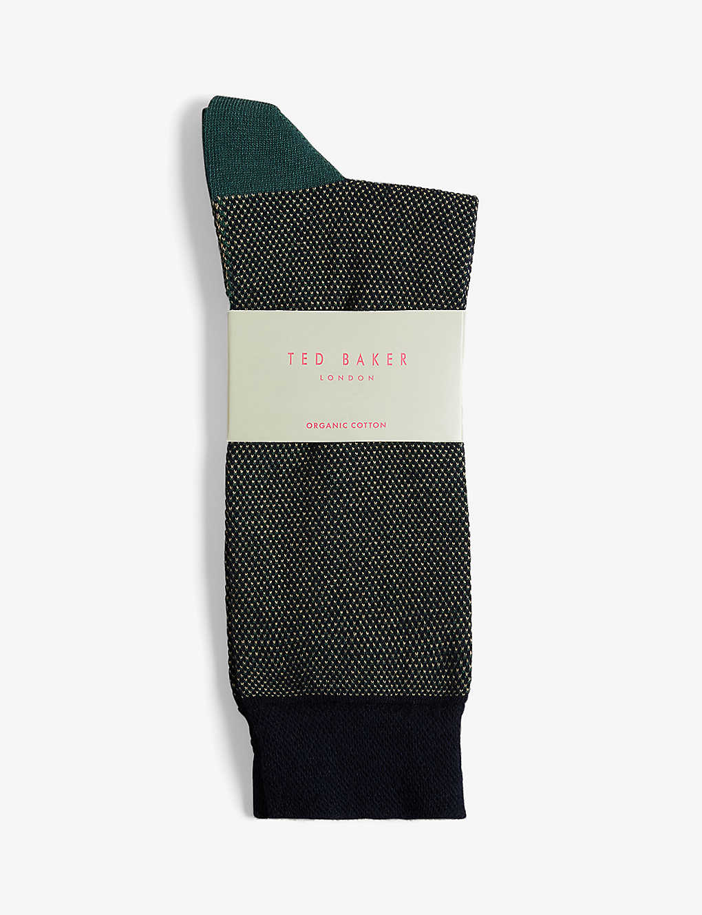 Ted Baker Mens Dk-navy Coretex Branded Organic-cotton Blend Socks