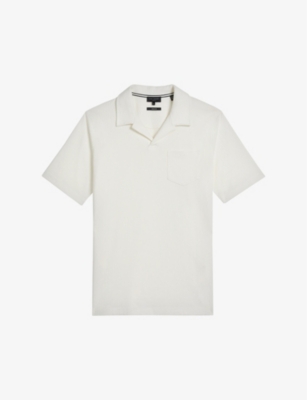 Ted Baker Mens White Arkes Regular-fit Cotton Polo Shirt