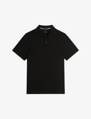 Ted Baker Mens Black Zeiter Slim-fit Cotton Polo Shirt