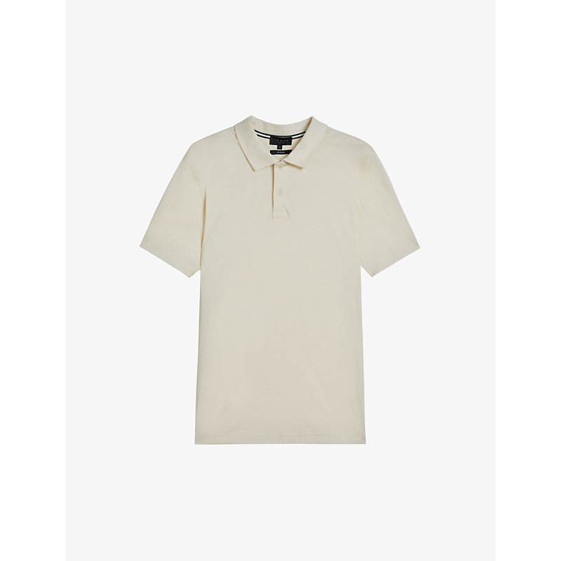 Shop Ted Baker Zeiter Slim-fit Cotton Polo Shirt In Ecru