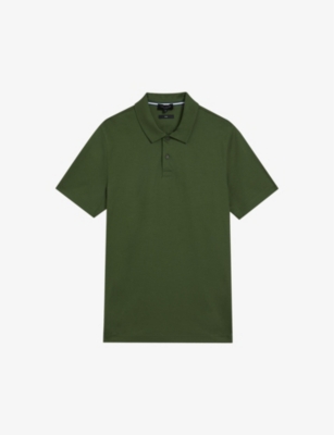 Ted Baker Mens Green Zeiter Slim-fit Cotton Polo Shirt