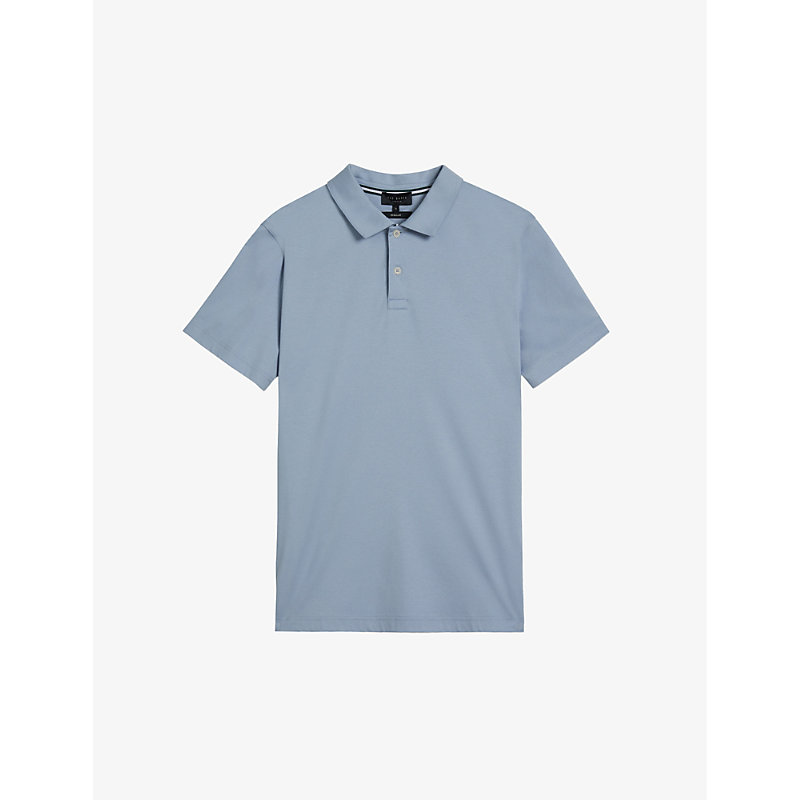 Shop Ted Baker Men's Pl-blue Zeiter Slim-fit Cotton Polo Shirt
