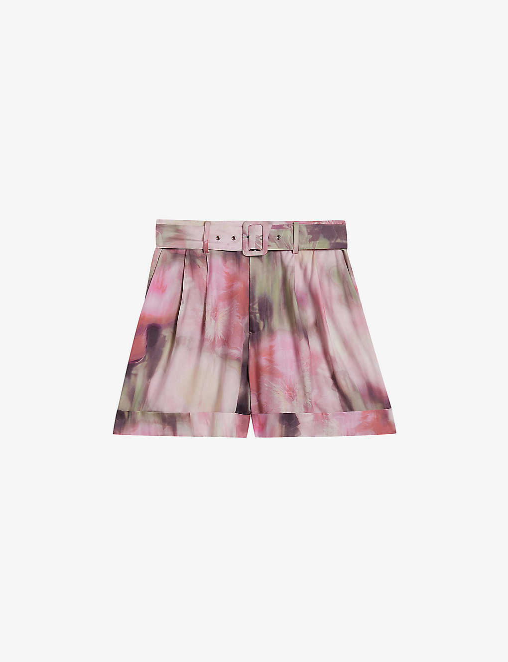 TED BAKER TED BAKER WOMEN'S CORAL FLORAL-PRINT TAILORED HIGH-RISE WOVEN SHORTS,65330808