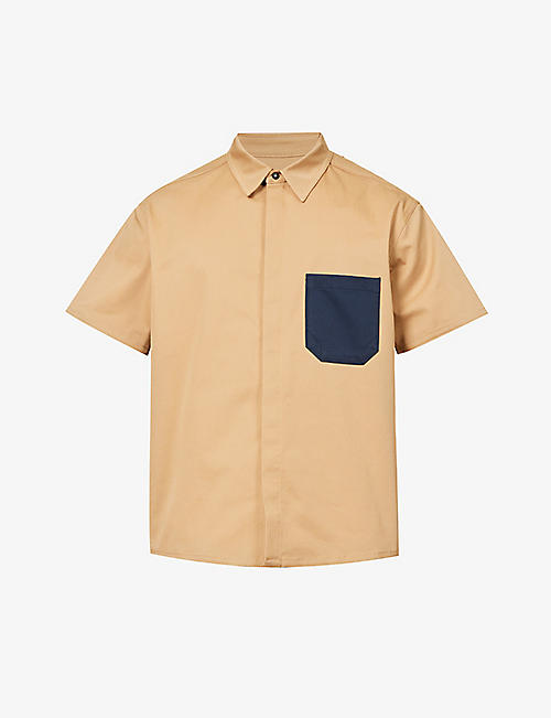 FERRARI: Contrast-pocket regular-fit stretch-cotton shirt