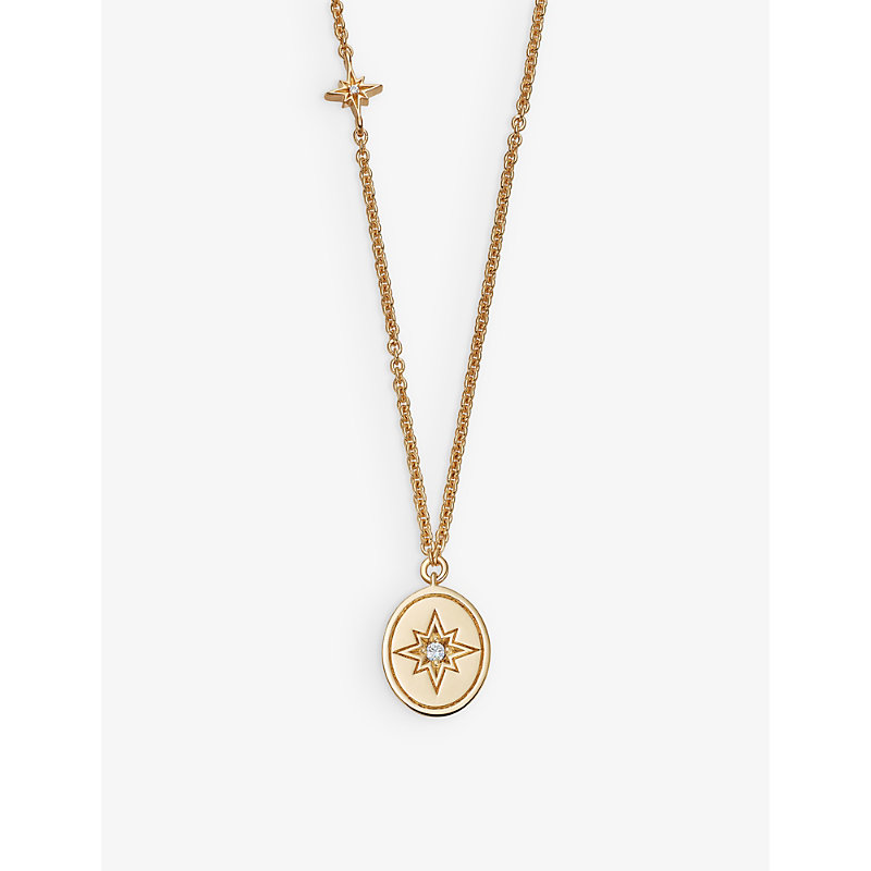 Astley Clarke Womens Yellow Gold Vermeil Celestial Star-engraved 18ct Yellow Gold-plated Vermeil Ste