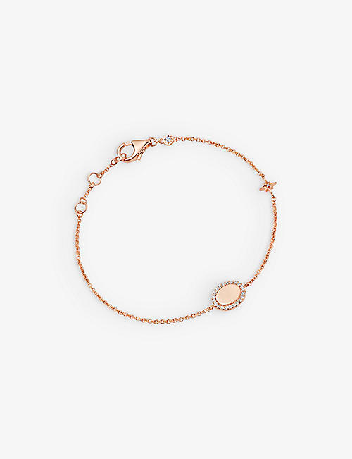 ASTLEY CLARKE: Celestial disc and star 18ct rose gold-plated vermeil sterling-silver and white sapphire bracelet