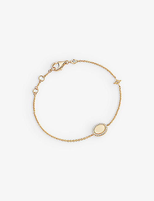 ASTLEY CLARKE: Celestial disc and star 18ct yellow gold-plated vermeil sterling-silver and white sapphire bracelet