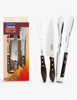 TRAMONTINA: BBQ Churrasco stainless-steel carving knife set of three