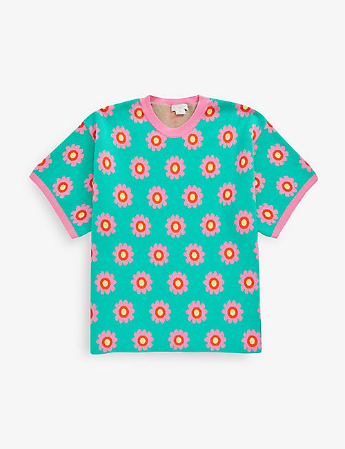 STELLA MCCARTNEY: Floral-print cotton-knit T-shirt 14 years
