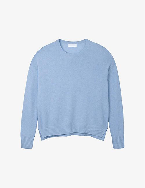 THE WHITE COMPANY: Round-neck ribbed-trim cashmere jumper