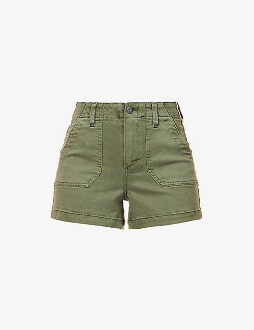 PAIGE: Crush mid-rise stretch cotton-blend shorts