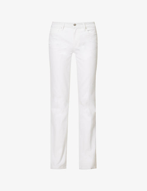 PAIGE: Genevieve flared mid-rise stretch-denim jeans