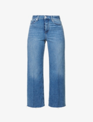 PAIGE: Anessa wide-leg mid-rise stretch-cotton jeans