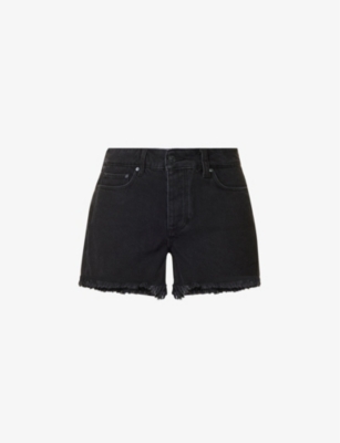 Paige Noella High-rise Denim Shorts In Black Dove W/