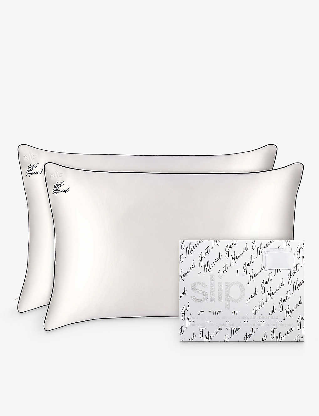 Slip Just Married Queen Just Married Silk Pillowcase Set