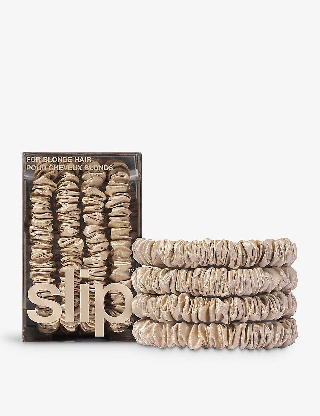 Slip Blonde Skinny Silk Scrunchies Pack Of Four