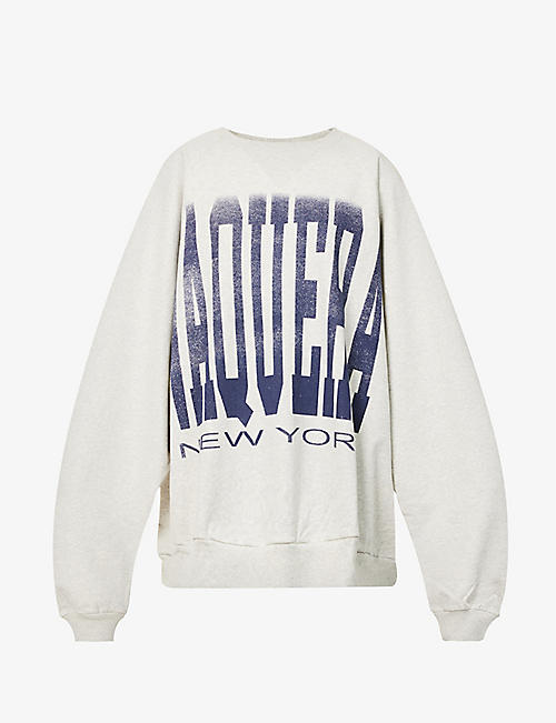 VAQUERA NYC: Logo-print oversized cotton sweatshirt