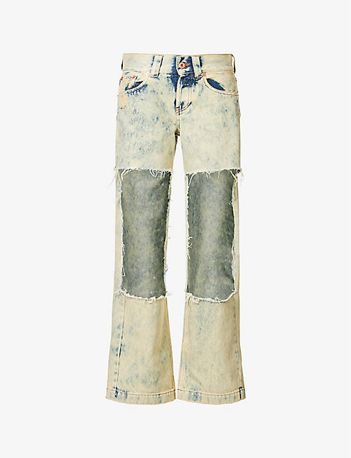 VAQUERA NYC: Cut-out regular-fit high-rise jeans