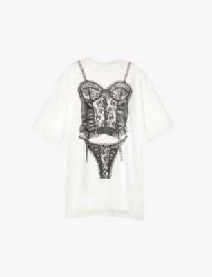 Vaquera lingerie-print Cotton T-shirt - Farfetch