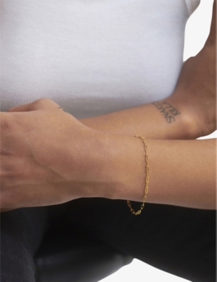 Monica Vinader Womens Gold Paperclip Mini Recycled 18ct Yellow Gold-plated Vermeil Sterling-silver C In Gold