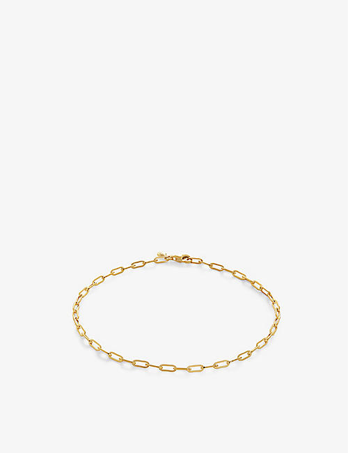 MONICA VINADER: Paperclip mini recycled 18ct yellow gold-plated vermeil sterling-silver chain bracelet