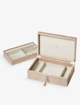 Shop Aspinal Of London Women's Latte Savoy Leather Jewellery Box