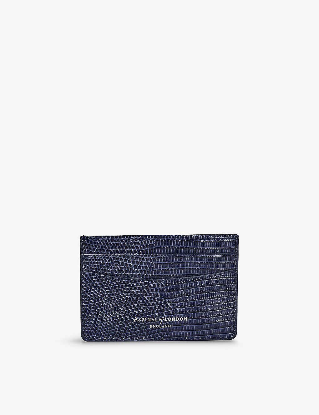 Aspinal Of London Womens Midnightblue Logo-embossed Leather Card Holder