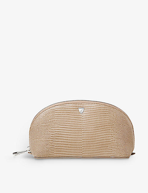 ASPINAL OF LONDON: Madison logo-embellished grained-leather cosmetic case