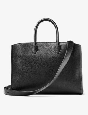 Aspinal Of London Womens Black Madison Branded Leather Tote Bag