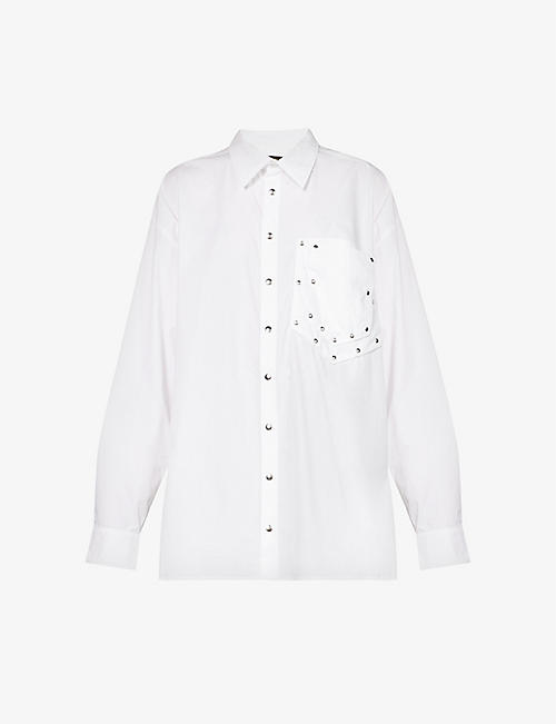 WEINSANTO: Oversized detachable-pockets cotton shirt